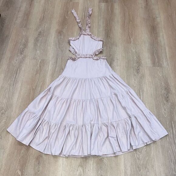 Margo Baridon x Anthropologie Ruffle Accented Halter Tie Maxi Dress, Women’s XS - Picture 14 of 14